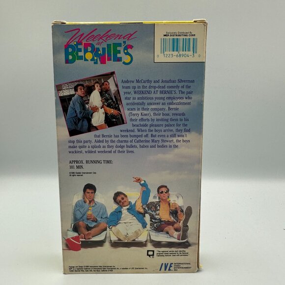 Weekend At Bernies VHS 1989 Comedy Film Andrew McCarthy & Jonathan Silverman Goo - Picture 2 of 3